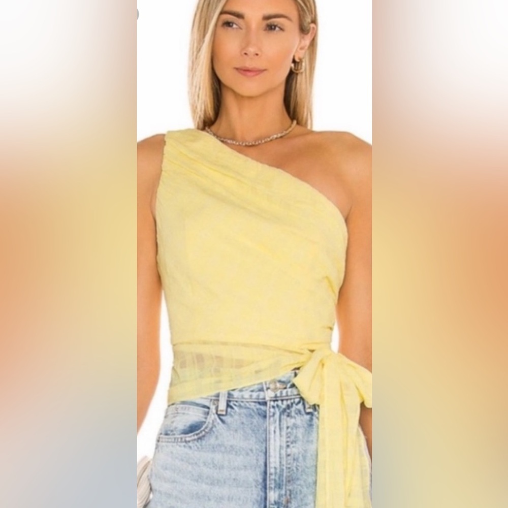 Amanda Uprichard SLEEVELESS BEXLEY TOP in Allegro/Lemon Yellow Size: XS - Picture 11 of 11